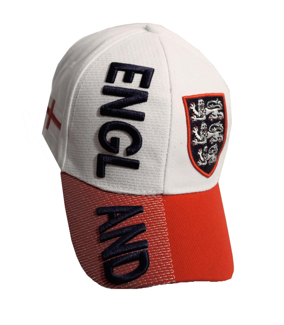 3D England Hat - White/Red